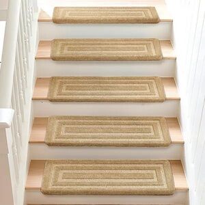 NEW!! Pure ERA- 14 Beige Plush Stair treads 9.5 in. x 30 in. x 1.2 in.
